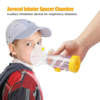 Asthma Inhaler Spacer & Nebulizer — Adult, Child, and Baby Aerosol Compressor with Mist Storage Bottle, Mask, and Tank Cup