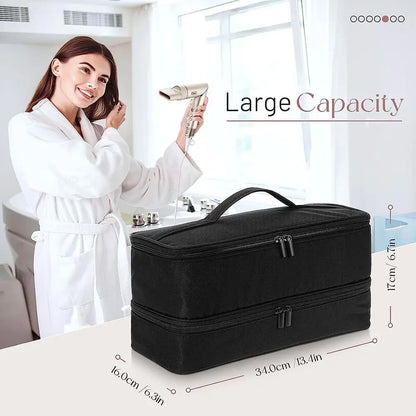 Double-Layer Waterproof Hair Dryer Case – Portable Large Capacity Curler Bag for Shark FlexStyle/Dyson Airwrap