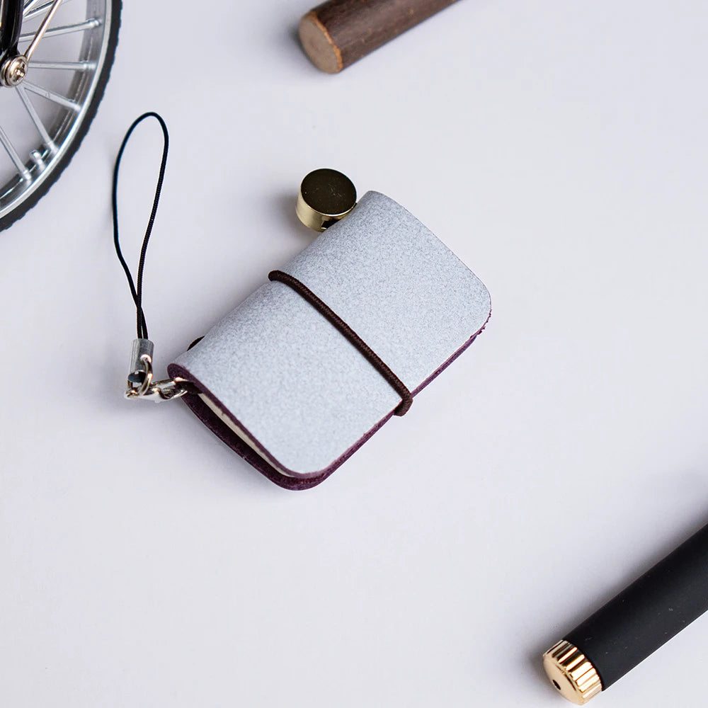 Ultra Mini Retro Leather Notebook – Traveler’s Manual Diary, 32 Sheets, 64 Pages, Decorative Notepad