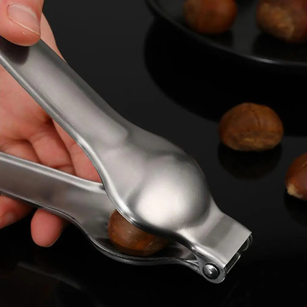 2 in 1 Stainless Steel Nut Cracker - Quick Chestnut and Walnut Opener, Sheller Pliers for Kitchen Use