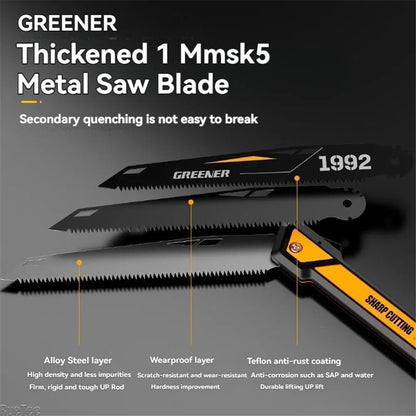 SK5 Steel Folding Saw - Thickened Rustproof Adjustable Hand Saw for Woodworking