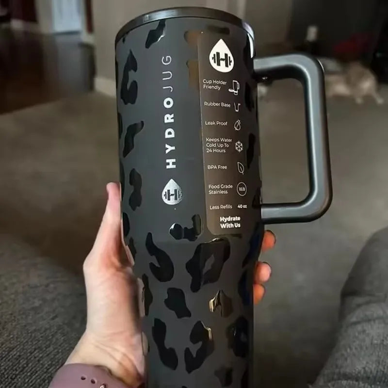 HydroJug 32oz/40oz Traveler Tumbler — Stainless Steel Vacuum Insulated Car Mug with Straw Lid & Double Wall Thermal Iced Design