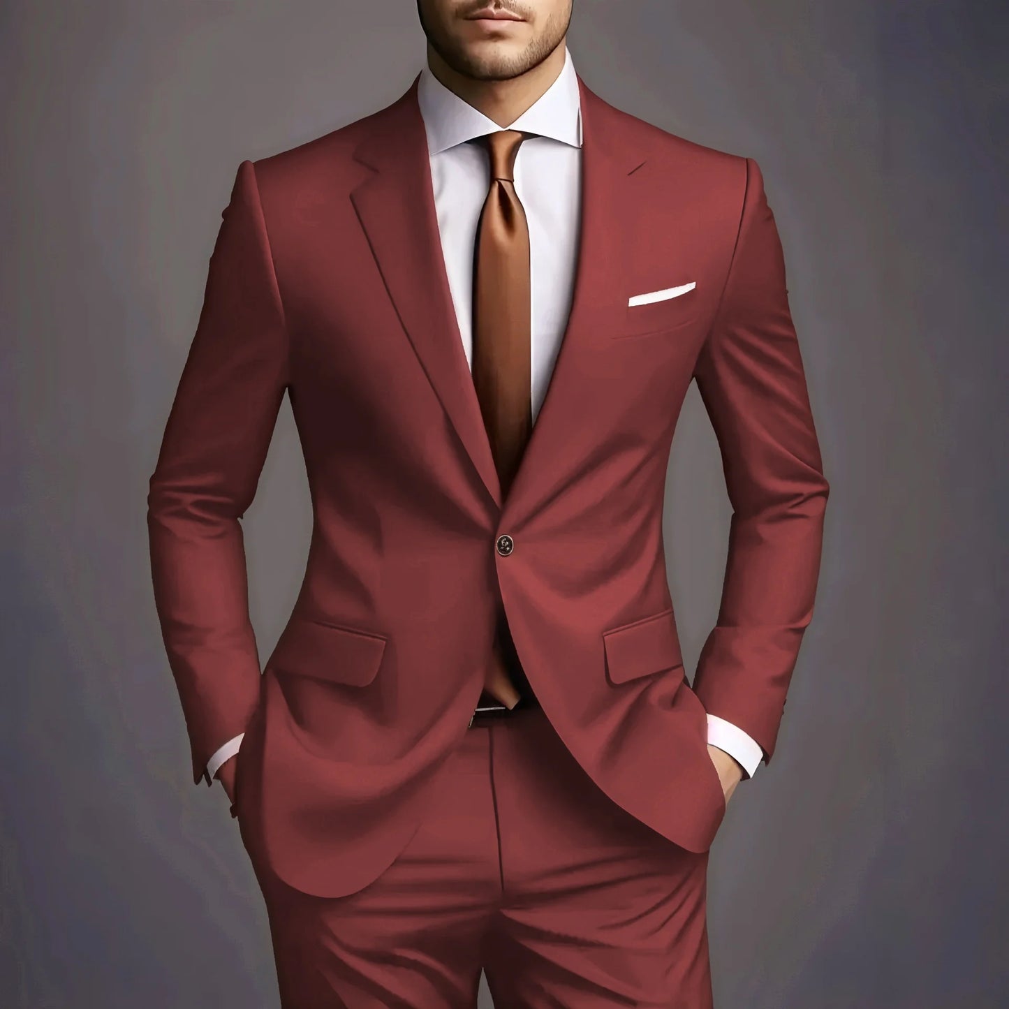 2026 Luxury Men's 2-Piece Suit Set - Elegant Slim Fit Wedding Groom Tuxedo & Casual Formal Wear