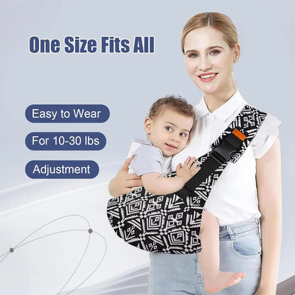 Portable Baby Carrier Wrap - Adjustable Shoulder Sling for Infants & Toddlers with Multifunctional Strap