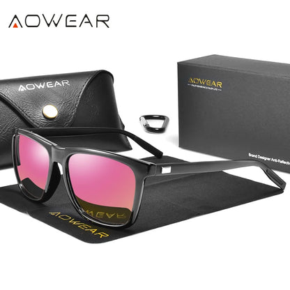 AOWEAR HD Night Vision Glasses – Polarized Yellow Lens Sunglasses for Men, Safe Driving Goggles