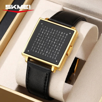 SKMEI 2388 Luxury Digital LED Watch for Men – Waterproof, Date Display, Leather Strap Wristwatch