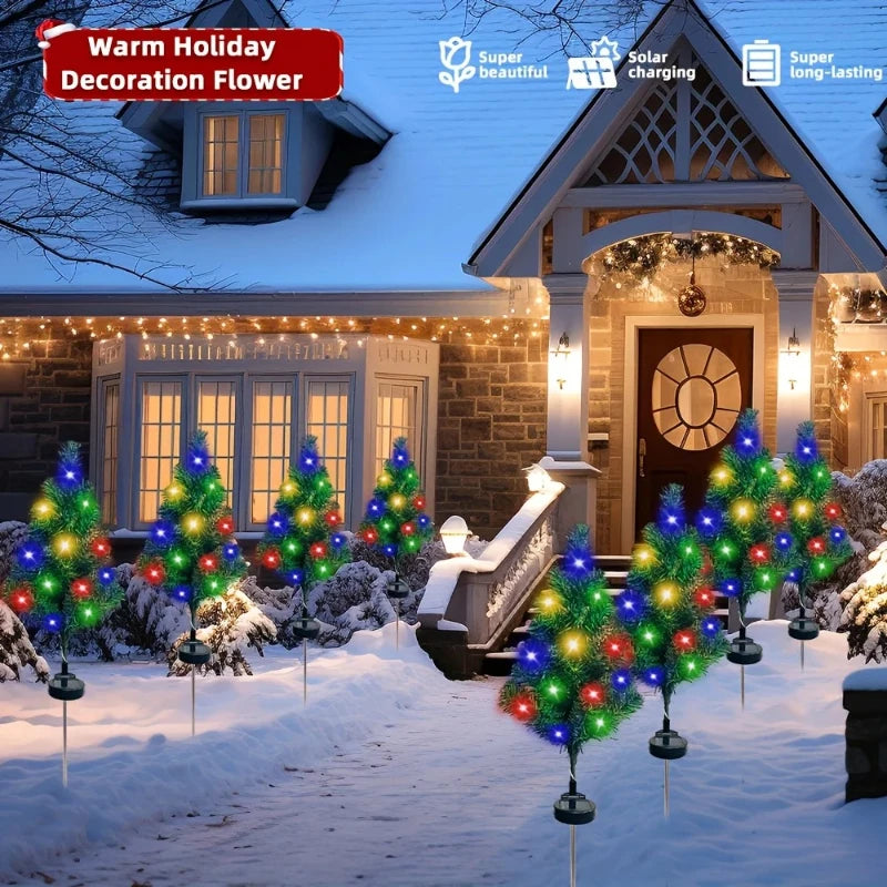 Outdoor Solar Christmas Tree Lights - Waterproof LED Garden Lamps for Lawn, Patio & Landscape Decor
