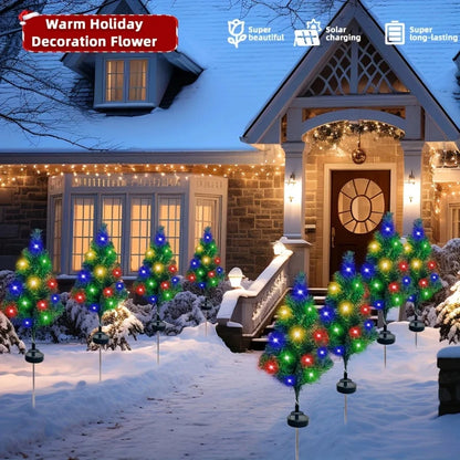 Outdoor Solar Christmas Tree Lights - Waterproof LED Garden Lamps for Lawn, Patio & Landscape Decor