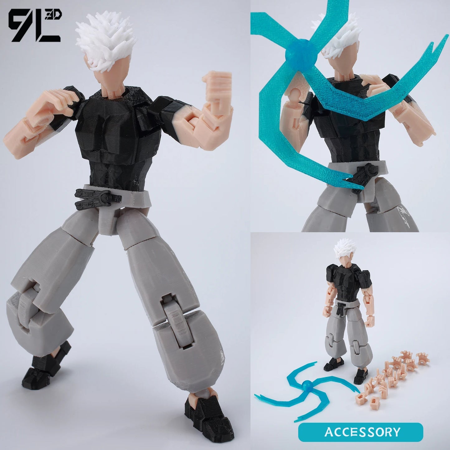 9L3D Printed Anime Action Figures — Jujutsu Kaisen Sukuna, Yuji, Yuta, Satoru Gojo Movable Mannequin Toys