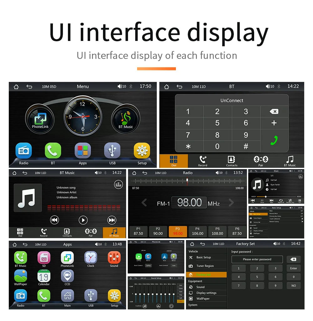 Universal 7-Inch Car Radio Multimedia Player – Wireless CarPlay & Android Auto Touchscreen with Sun Visor B500