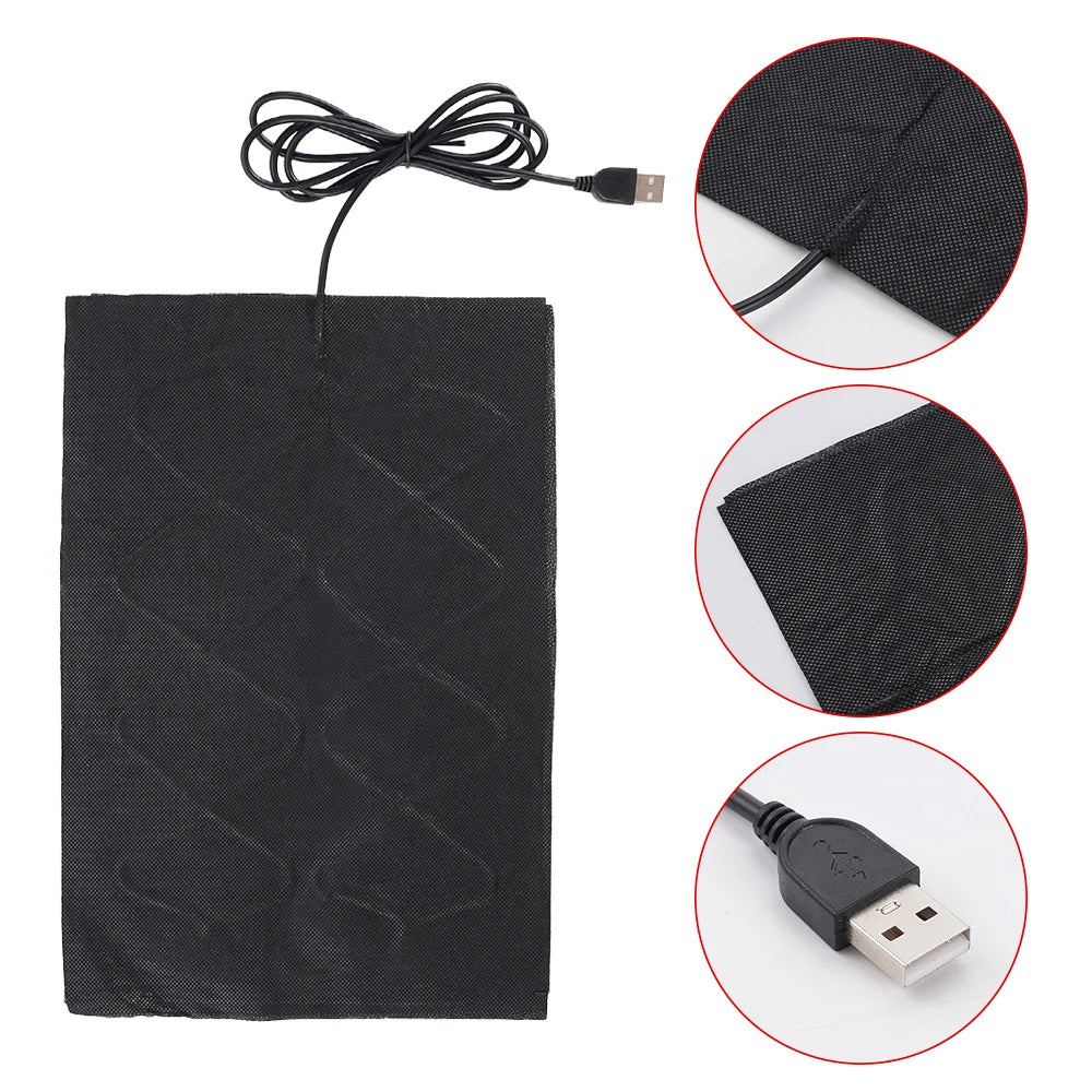 5V USB Carbon Fiber Heating Pad – Fast Electric Infrared Hand & Body Warmer for Winter