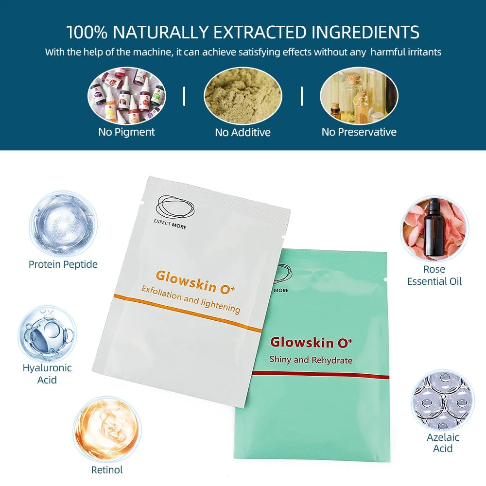Facial CO2 Oxygen Bubble Gel - Special Exfoliating & Brightening Gel for CO2 Oxygen Facial Machines, Hydrating & Lifting Skincare Capsules