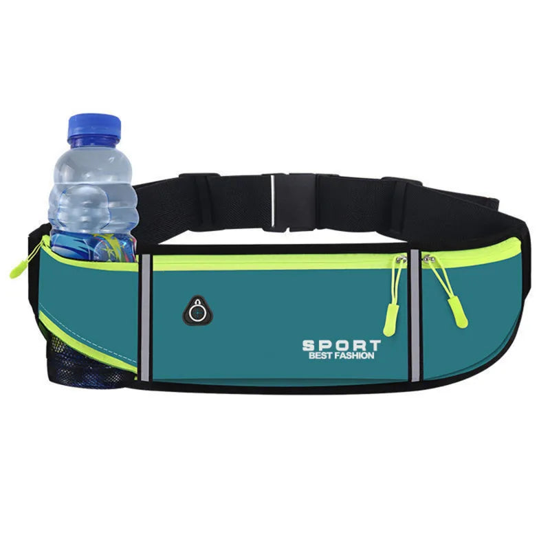 Unisex Waterproof Sports Waist Pack – Hip Bag for Running, Climbing, Motorcycle with Water Bottle & Phone Holder