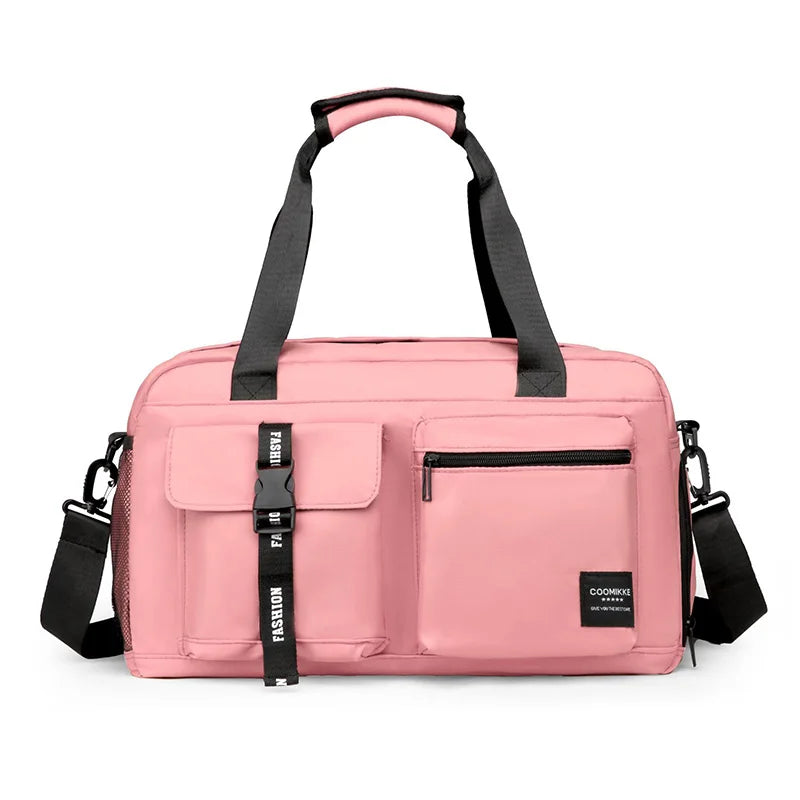 Large Fitness & Sports Duffel Bag – Women’s Gym, Yoga, Swimming Travel Backpack with Dry/Wet Shoes Pocket