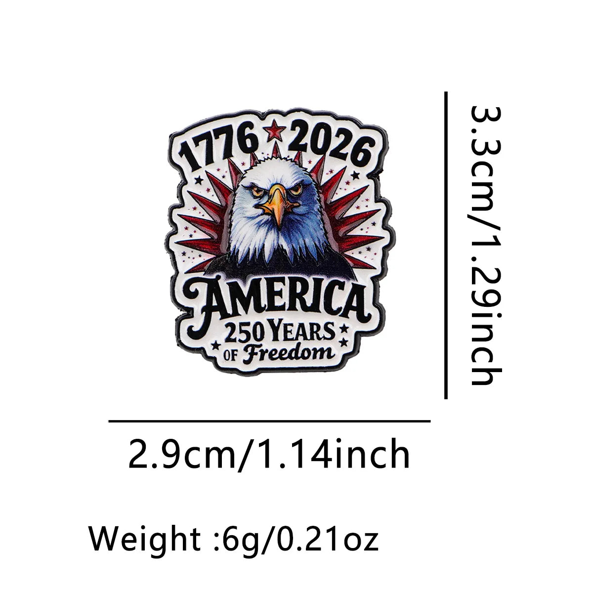 American Flag Lapel Pin - Patriotic Enamel Brooch Badge for Clothing, Gifts, and 250th Anniversary Commemoration