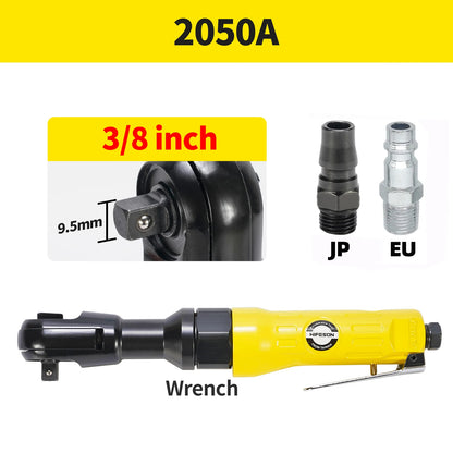 Pneumatic Air Ratchet Wrench — Adjustable Torque Spanner with Square Drive Straight Shank, Professional Tool 1/4", 3/8", 1/2"