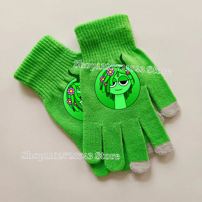 Sprunki Knitted Gloves for Kids - Cute Cartoon Touchscreen Winter Warm Mittens for Boys & Girls