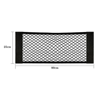 Car Seat Back Organizer - Universal Trunk Net Mesh Pocket with Elastic Storage & Magic Sticker