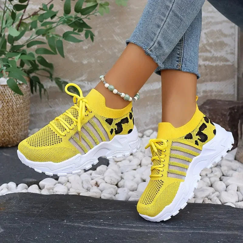 Women’s 2025 Leopard Print Sneakers – Lightweight Breathable Casual Shoes for Sale