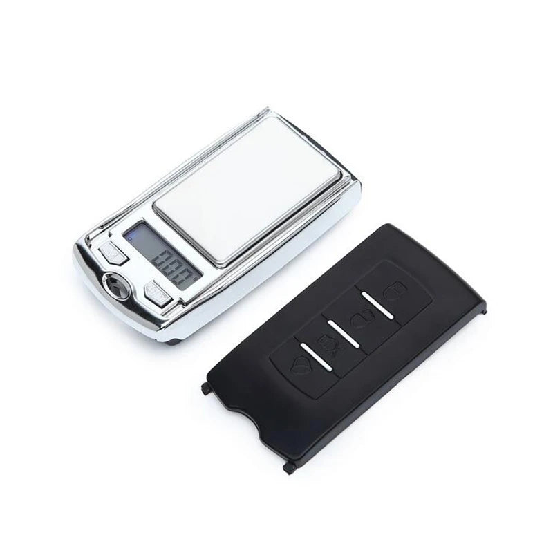 1Pcs Precision Portable Car Key Shape Mini Digital Pocket Gram Scale - 200g/100g Capacity, 0.01g Accuracy, LCD Display, Batteries Included