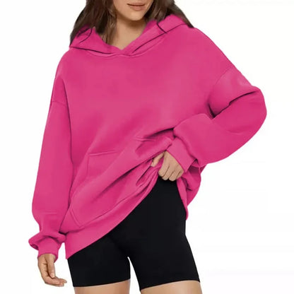 Oversized Hoodie Sweatshirt — Unisex Loose Fit, Drop Shoulder, Cuffed Sleeve Winter Casual Sportswear