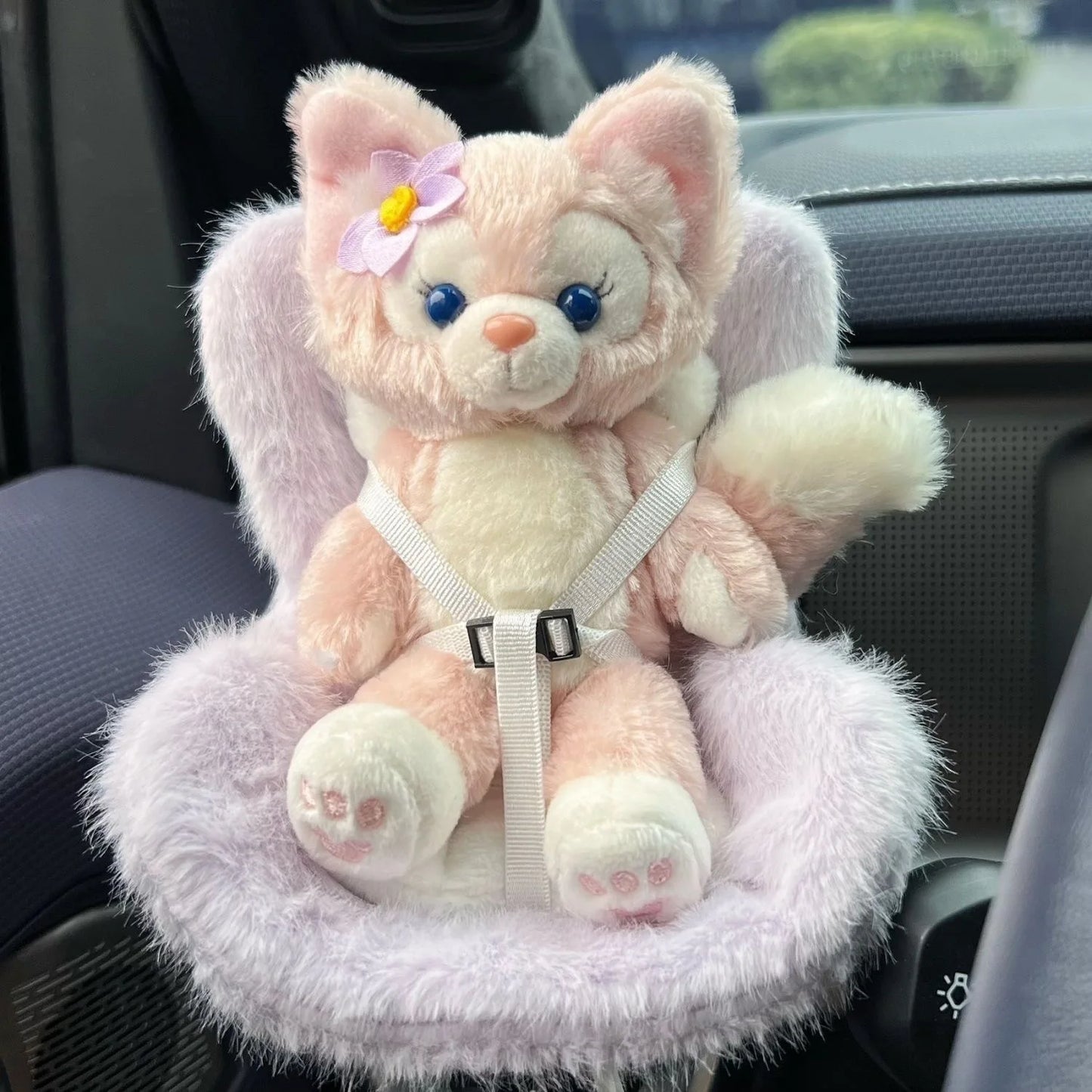 Labubu Car Doll Safety Seat – Kawaii Plush Aromatherapy Air Freshener for Ob11 & Dolls up to 18cm