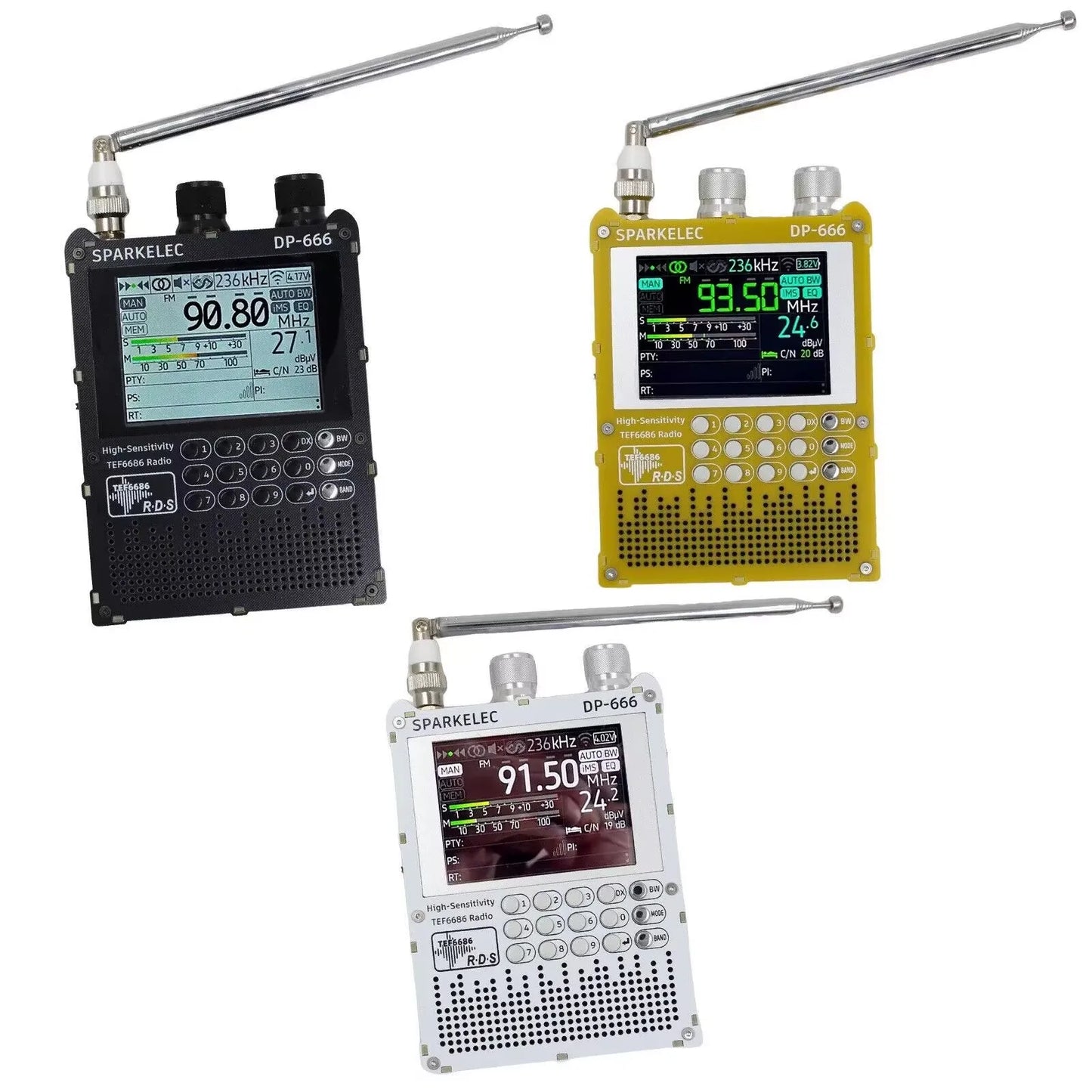DP-666 TEF6686 High-Sensitivity Full Band Radio — FM/AM/LW/MW/SW Shortwave with ESP32 & 2.8" IPS LCD