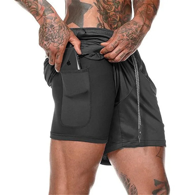 Men’s 2-in-1 Sports Shorts — Double-Layer Running, Gym & Fitness Shorts for Summer