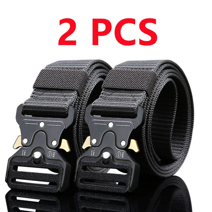2PCS Men's Tactical Belts – Durable Adjustable Outdoor Hunting & Sports Belt