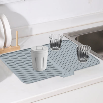 Ultra Absorbent Silicone Dish Drying Mat | Non-Slip, Fast Drying, Heat Resistant & Foldable Pad