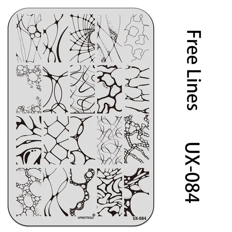 UX Serial 2 Stainless Steel Stamping Plate Template – Vintage Abstract Fabric Texture Pattern for Nail Art, Floral Lace, Xmas & Halloween Designs (UX52)
