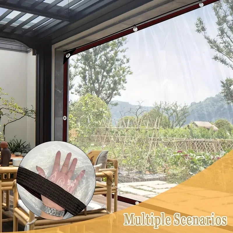 Transparent Waterproof Tarpaulin Cloth - Thickened Rainproof Garden Cover Plastic Sheet for Plant Protection