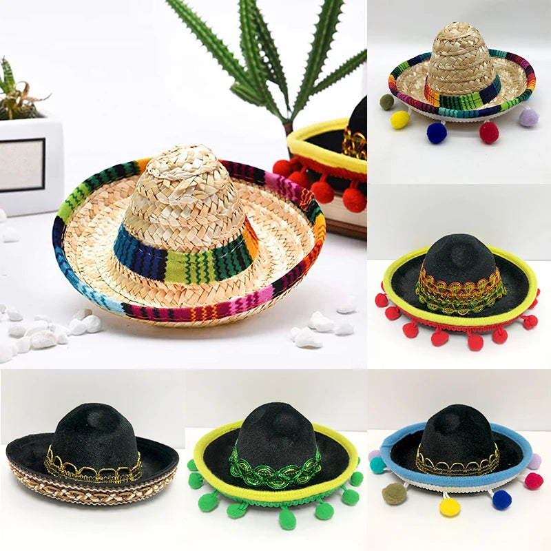 Mexican Mini Sombrero Headbands - Festive Hair Hoops for Carnival, Halloween, and Party Fun