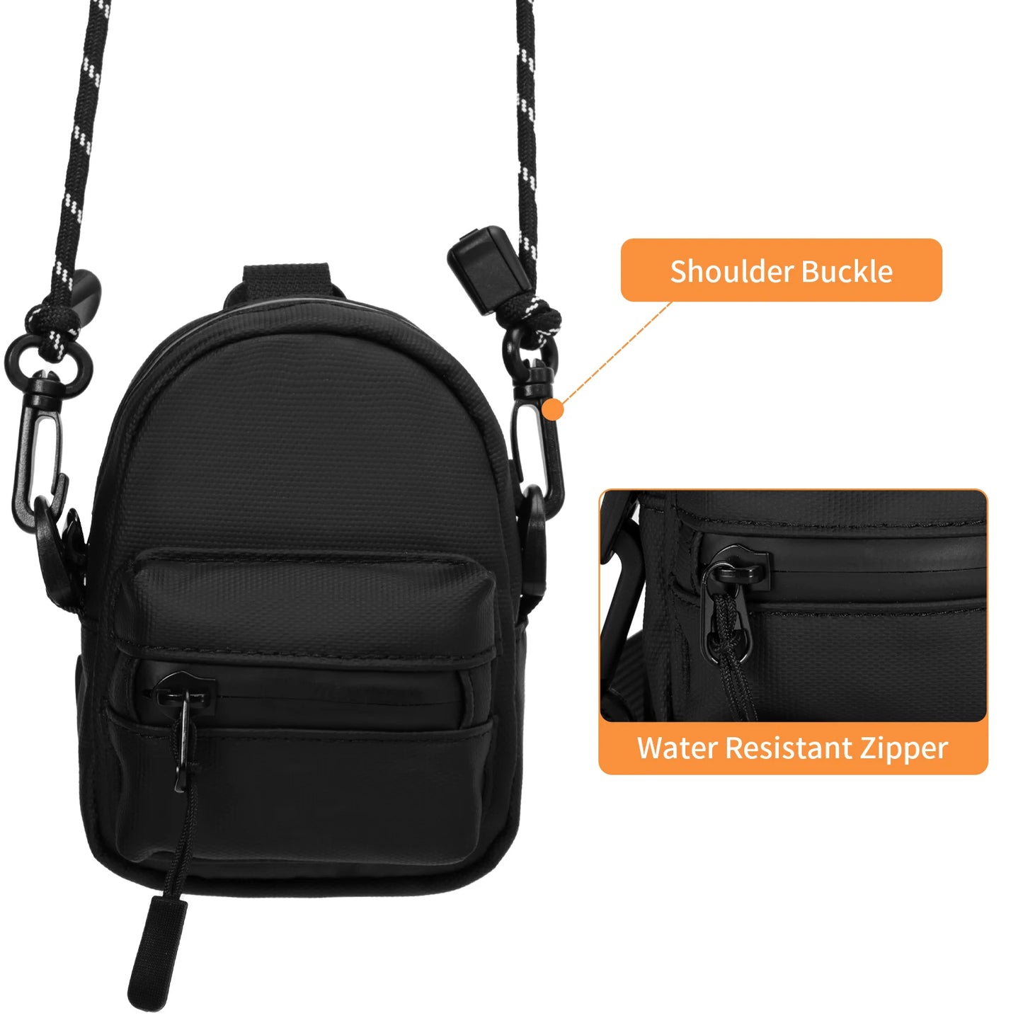 Leather Zipper Bag Key Case – Small Coin Purse with 2 Zippered Change Pouches, Wallet & Earbuds Bag for Men or Women