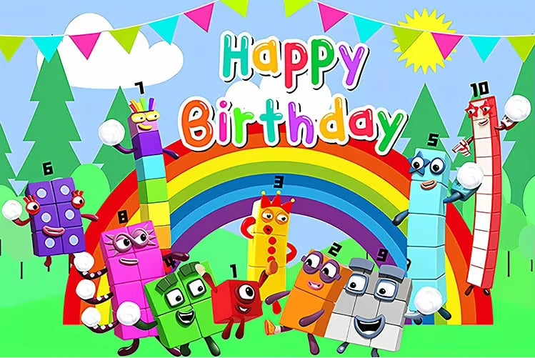 Number Birthday Building Blocks Party Decorations Set – Tablecloth, Banner, Balloons & Cake Topper for Kids & Baby Shower Supplies