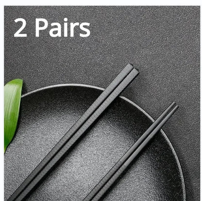 Reusable Black Alloy Chinese Chopsticks – Food Grade, Safe Bamboo, High-Temperature Sterilizable Sushi Sticks