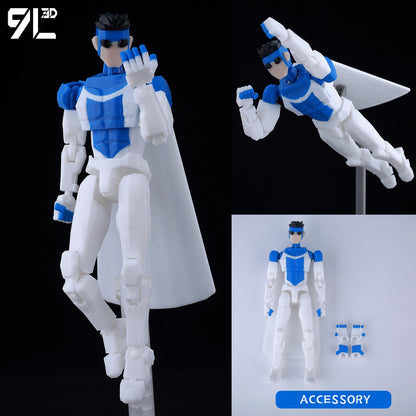 9L3D Lucky 13 Invincible Boy Eve Action Figure — 3D Printed Anime Model, Multi-Jointed Poseable Collectible Toy Gift for Fans