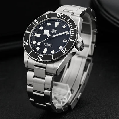 San Martin SN0121T Titanium Diving Watch – NH35 Automatic, Grade 2 Titanium, 120-Click Bezel, 300M Waterproof Wristwatch