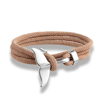 Whale Tail Anchor Bracelet - Adjustable Ocean Style Rope Couple Friendship Jewelry