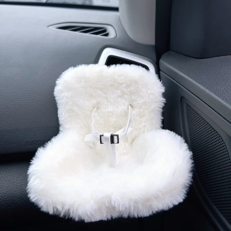 Mini Plush Safety Seat — Kawaii Labubu Idol Kpop Doll Car Air Freshener & Decoration Accessory
