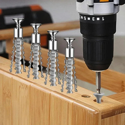 Hollow Wall Expansion Screw Kit - Metal Anchors with Self Tapping Screws for 6/8mm Pipe Drilling & Fastening