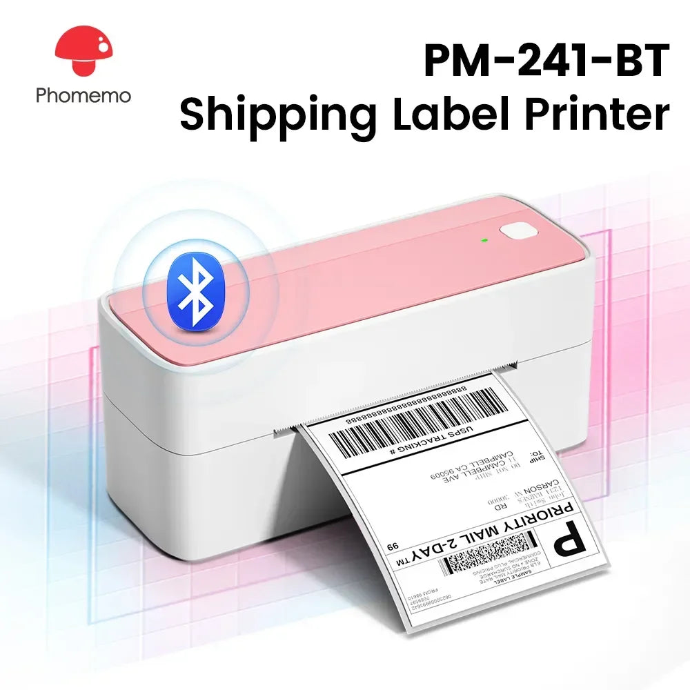 Phomemo 241 Bluetooth Thermal Label Printer – Wireless 4x6 Shipping Label Printer Compatible with iPhone, Android, Mac & Windows