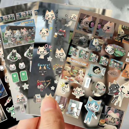 8PCS Cute Cartoon Cat Stickers - Doro Cat Graffiti Decals for Luggage, Phone, Skateboard & Scrapbook DIY Decor