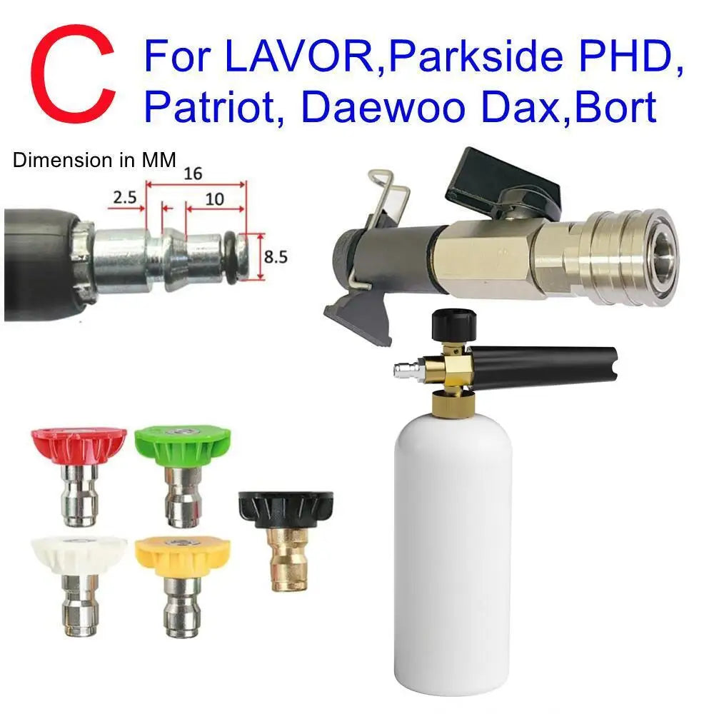 High-Pressure Washer Ball Valve Kit - 1/4" Quick Connector for Karcher, Lavor, Stihl & Nilfisk Hoses