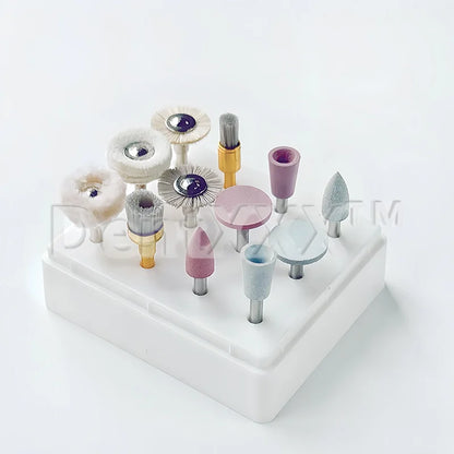 12-Piece Silicone & Brush Polishing Head Set - High-Gloss Grinding & Polishing Kit