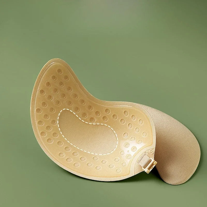 Invisible Strapless Adhesive Stick-On Bra - Seamless Silicone Push-Up Breast Tape, Nipple Covers & Bralette for Women