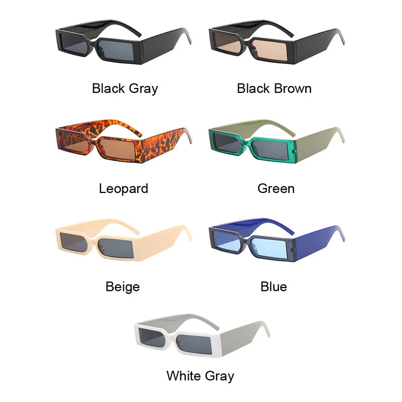 Luxury Rectangle Vintage Sunglasses for Men – Hip Hop Designer Black Small Frame UV400 Shades