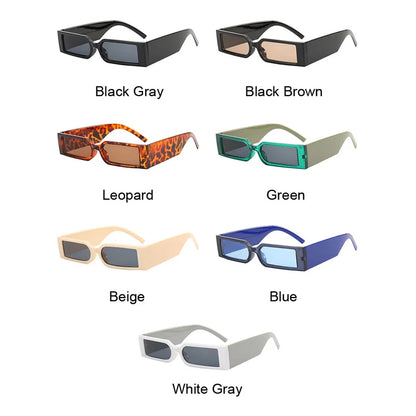 Luxury Rectangle Vintage Sunglasses for Men – Hip Hop Designer Black Small Frame UV400 Shades