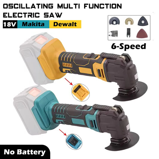 Electric Oscillating Multi-Function Tool – Woodworking Trimmer & Shovel, Compatible with Makita/Dewalt 18V