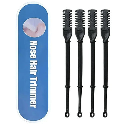 Manual Double Head Nose Hair Trimmer - Painless Portable Nostril Hair Remover & Ear Brow Grooming Tool